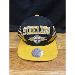Vintage Pittsburgh Steelers Logo Athletic Diamond Snapback Hat Mitchell & Ness